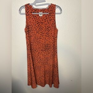 Anne Klein Orange Midi Sundress with Scoop Neck